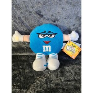 Swarmees 1998 Belle Blue M&M 5" Mini Plush Hook & Loop on front/back hands - Vtg